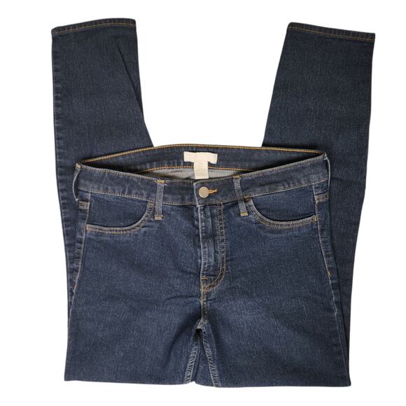H&M Size 6 Dark Blue Skinny Jeans Stretch Denim Mid Rise Casual Everyday - Picture 2 of 7